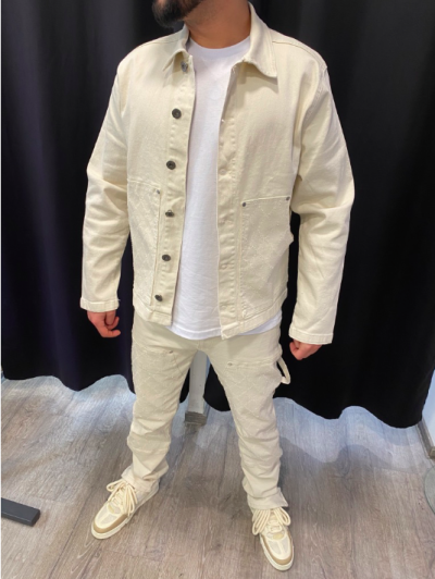 ENSEMBLE JEAN BEIGE TENDANCE 