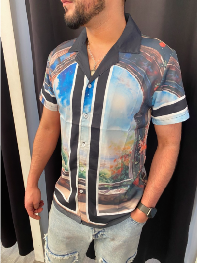 CHEMISE MOTIF COL NOIR