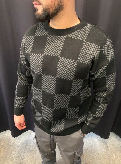 TRICOT CARREAUX NOIRS
