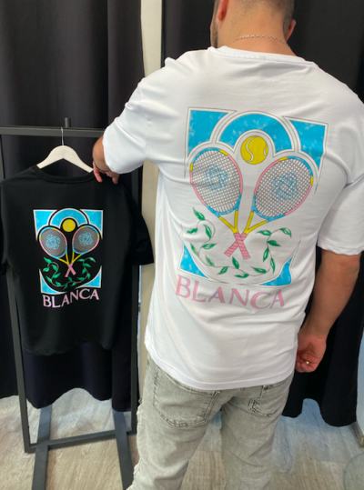 TEE SHIRT BLANCA RAQUETTES BLANC