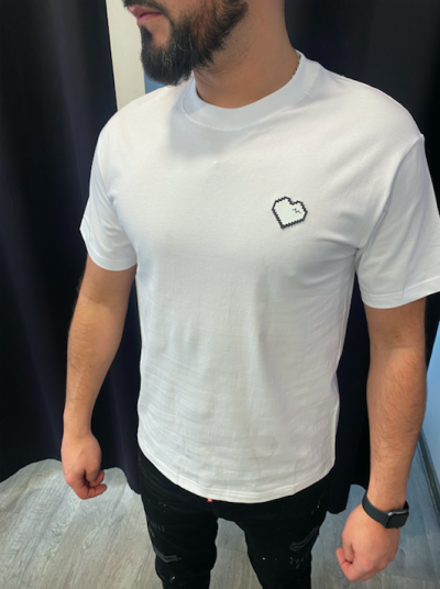 TEE SHIRT SMALL COEUR BLANC